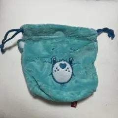 ケアベア　水色フリースポーチ
