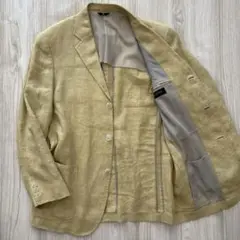 【美品】ランバンコレクション ジャケット リネン100% 46 ベージュ 日本製