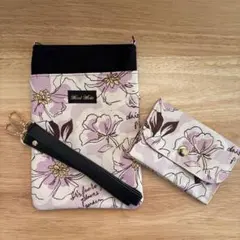 ハンドメイドスマホショルダーとコインケースのセット