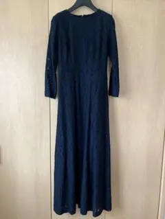 新品未使用！グレースコンチネンタルネイビー レース 結婚式ロングワンピース長袖