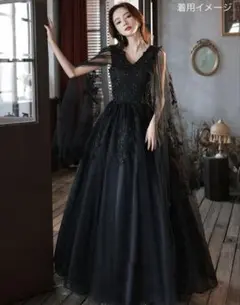 エレガント ブラック パーティードレス