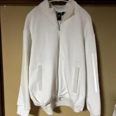 adidas レディースホワイト ジップアップジャケット／M