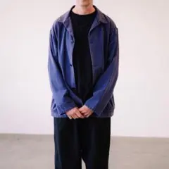 COMOLI 24ss コットンドリルワークジャケット　fade blueのサムネイル