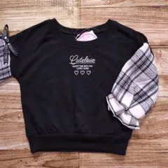新品 未使用 英字プリント 長袖 裏起毛 トレーナー 女の子 110