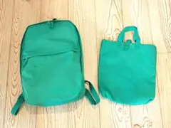 IKEA リュックサック&トートバック GREEN ☆通勤・通学☆上履きのサムネイル