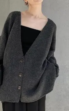 最終セールSELECTMOCAbysonスリーブリンキングVネックカーディガン