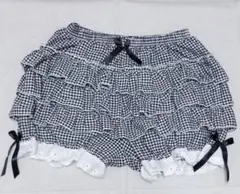 ティアード　スカート　キュロット　ドロワーズ　かぼちゃパンツ　ギンガムチェック