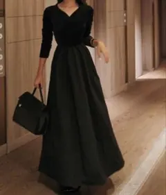 【新品未使用】ベロアドッキングワンピース