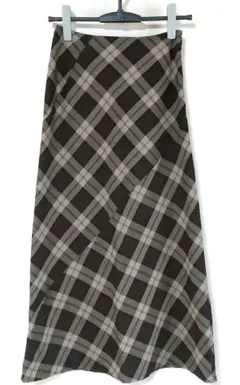 COMME CA ISM ロングスカート チェック柄 ブラウン Sサイズ