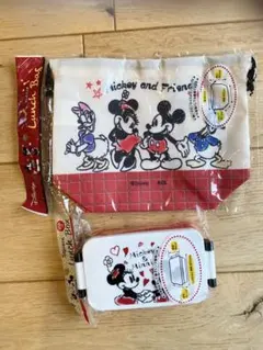 ミッキー&ミニーランチボックス、ランチバック２点セット
