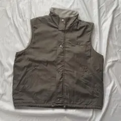vintage スタンドカラー フリースベスト グレー メンズ Ｌ ワーク系