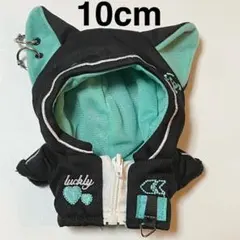 新品　10cm ぬいぐるみ　服　ぬい服　猫耳　フーディ　パーカー　ジャケット　緑