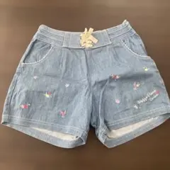 Mezzo Piano Carina 刺繍デニムショートパンツ