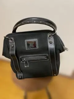 ブラックキャンバスハンドバッグ