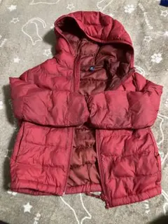 UNIQLO フード付きダウンコート 110 レッド