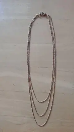 3連金色メタルネックレス