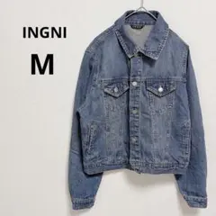 イング ライトブルー デニムジャケット シンプル 無地 ショート丈 ナチュラル