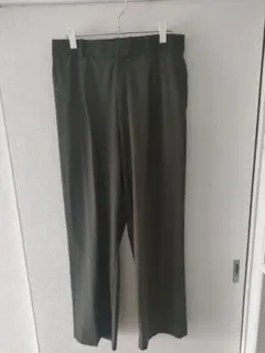 ユニクロ タックワイドパンツ（丈長め）オリーブグリーン XLサイズ