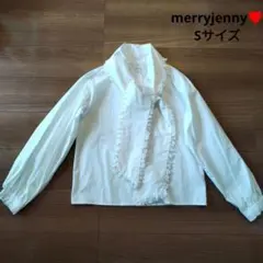 【新品未使用】merryjennyメリージェニーフリルボウタイブラウスレース