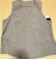 【新品】グレー ノースリーブ ベスト モードシン　M-L 東レ