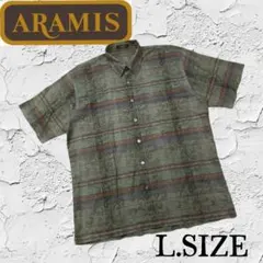 v2【ARAMIS アラミス】メンズ 半袖シャツ ペイズリー柄 カーキのサムネイル