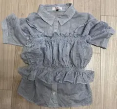 ピンクラテ 160 ストライプ　シャツ　水色