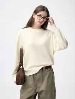 GU スウェットライクニットオーバーサイズプルオーバー S