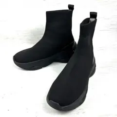 美品　プラスダイアナ +diana ニットブーツ ソックスブーツ 黒
