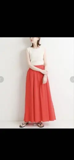 IENA イエナ サッカー生地 ロングスカート たっぷりギャザー ハイウエストのサムネイル