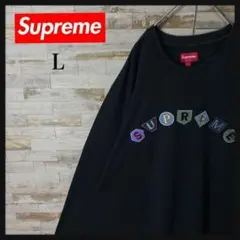 3187 U【人気モデル】シュプリーム☆刺繍ワッペンアーチロゴ 長袖 Ｔシャツ