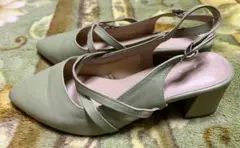 グリーン パンプス 24.0 　la farfa SHOESラ・ファーファ