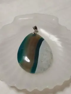 アゲート　ペンダントヘッド　グリーン&ブラウン