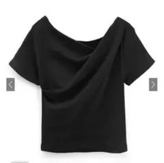 GRLドレープカシュクールトップス ブラック