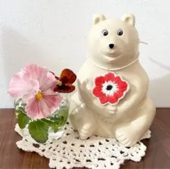 しろくま貯金箱　刺繍ネックレス