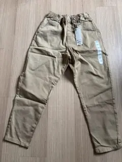 GU キッズワイドテーパードパンツ 140 ベージュ