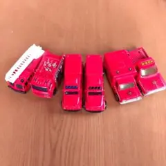 海外の赤い消防車ミニカー6台セット売り