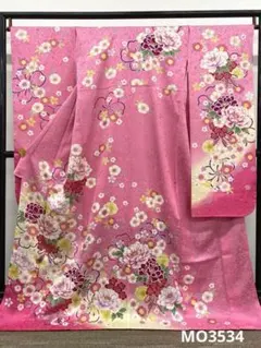 振袖 仮絵羽 刺繍 金彩 正絹 未仕立て品 八掛付き MOK875 - メルカリ