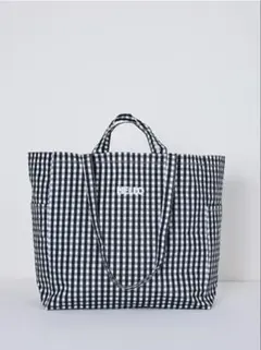 GAP GAPロゴ トートバッグ ブラックギンガムチェック⑥ - メルカリ