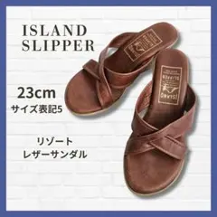 美品✨ISLAND SLIPPER レザーサンダル 茶 5 23cm ハワイのサムネイル