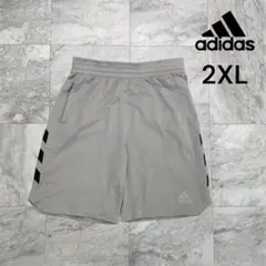 アディダス　ハーフパンツ　メンズ　2XL　ジャージ　グレー　ランニングウェア
