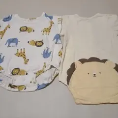 赤ちゃん本舗 ロンパース 70cm 80cm 2点セット ライオン 動物柄