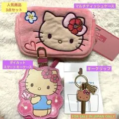 【新品】日焼けキティ　マルチティッシュケース・スマートキーケース・キークリップ