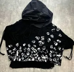 00s archive scull hoodie grunge ギャル男　y2k