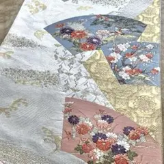 白地の唐織袋帯 上品 桜 梅 松 鶴 金糸 銀糸 セミフォーマル フォーマル