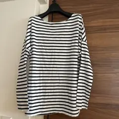 ドゥーズィエムクラス　ボートネック 白黒ストライプ 長袖Tシャツのサムネイル
