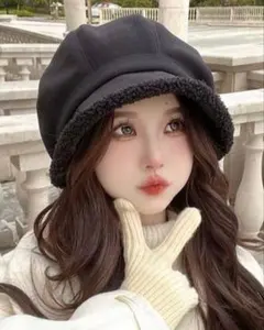 【最終値下げ】ボア付きバケットハット ブラック 黒小顔効果あったか秋冬韓国風17