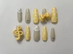 ネイルチップ イエロー ドット リボン 音符のサムネイル