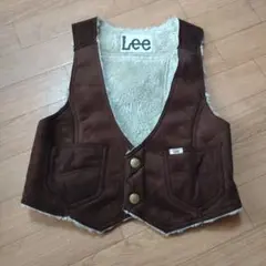 Lee　フェイクヌバック　ショート丈ベスト　Mサイズ　ボアベスト　レディース