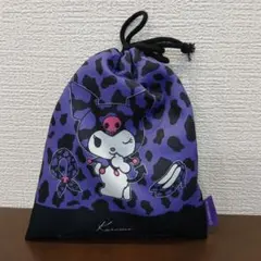 サンリオキャラクターズ　クロミちゃん　Kuromi　レオパード柄　豹柄　巾着袋のサムネイル