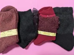チュチュアンナ☆靴下色々4足セットCエンジ・黒・ワイン22〜25cm☆新品未使用